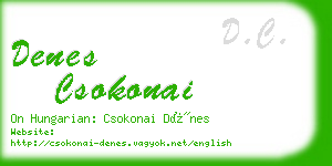 denes csokonai business card